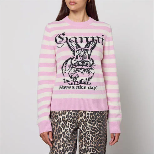 GANNI: Women's Bunny Crewneck Sweatshirt