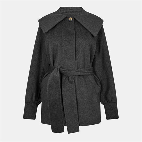 GANNI: Women's Wool Belt Pea Coat