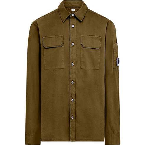 CP COMPANY: Men's Lens Cotton Long Sleeve Double Chest Overshirt