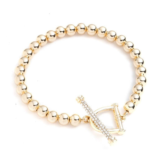 Lauren Ralph Lauren: Lauren Ralph Lauren Gold Toggle Bracelet with Crystal