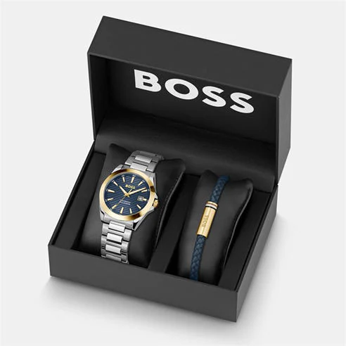 Boss: Gents BOSS Strike A Watch and Bracelet Gift Set
