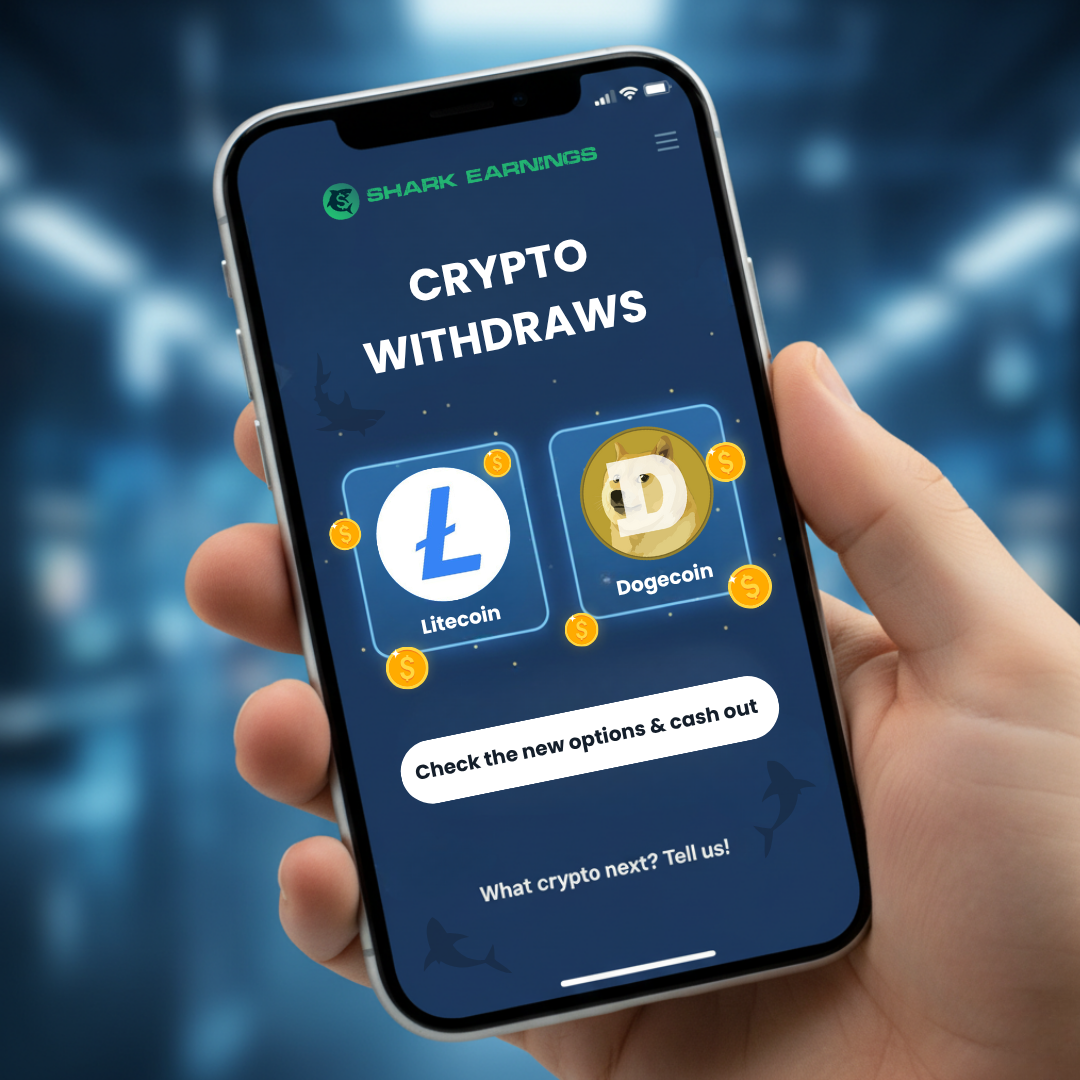 Shark Earnings Now Pays Out in Crypto!