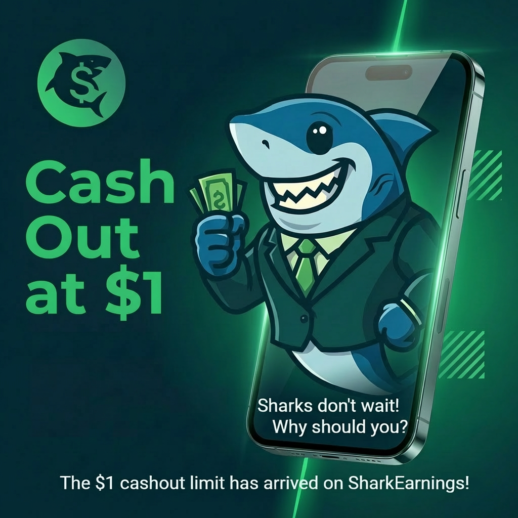 Withdrawals Now from $1 — Shark Earnings
