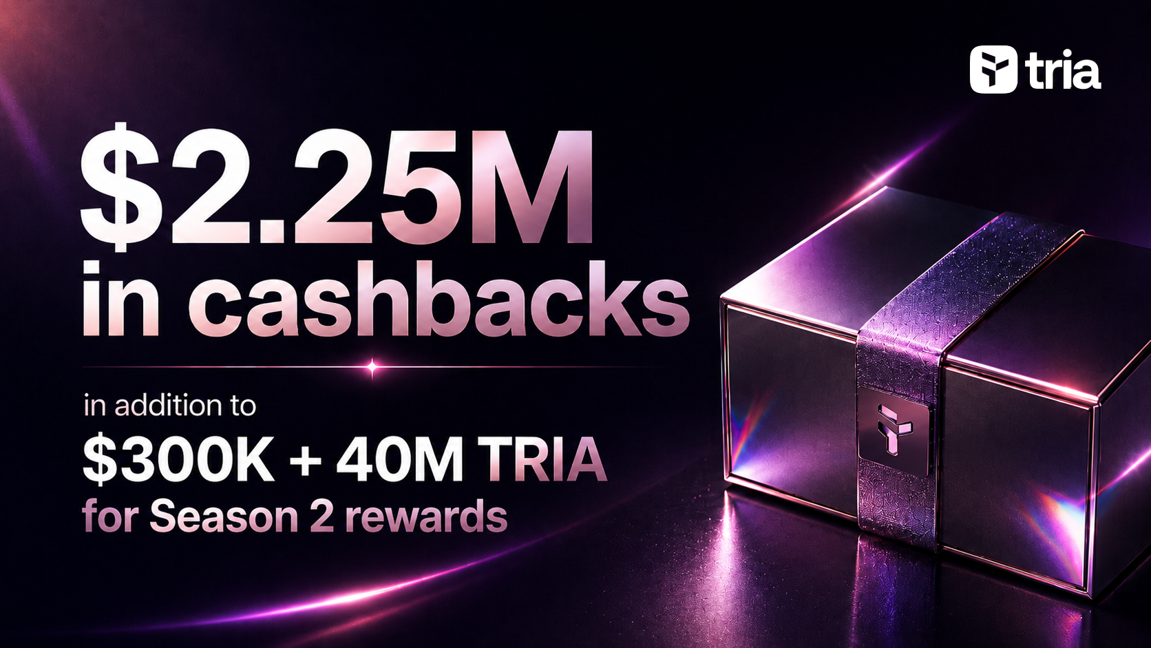 Tria: $2.25M Cashback & Season 2 Rewards