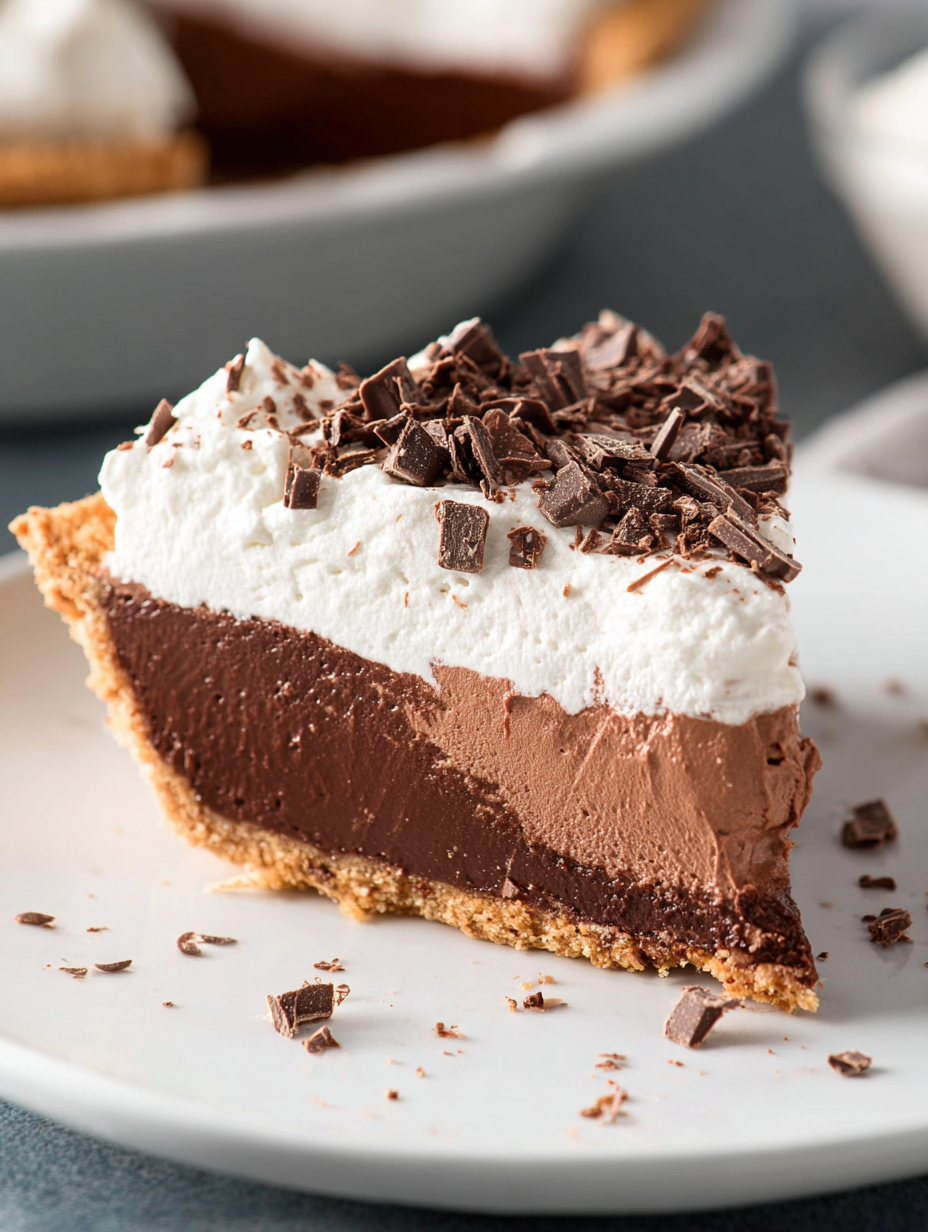 Side View Chocolate Pudding Pie