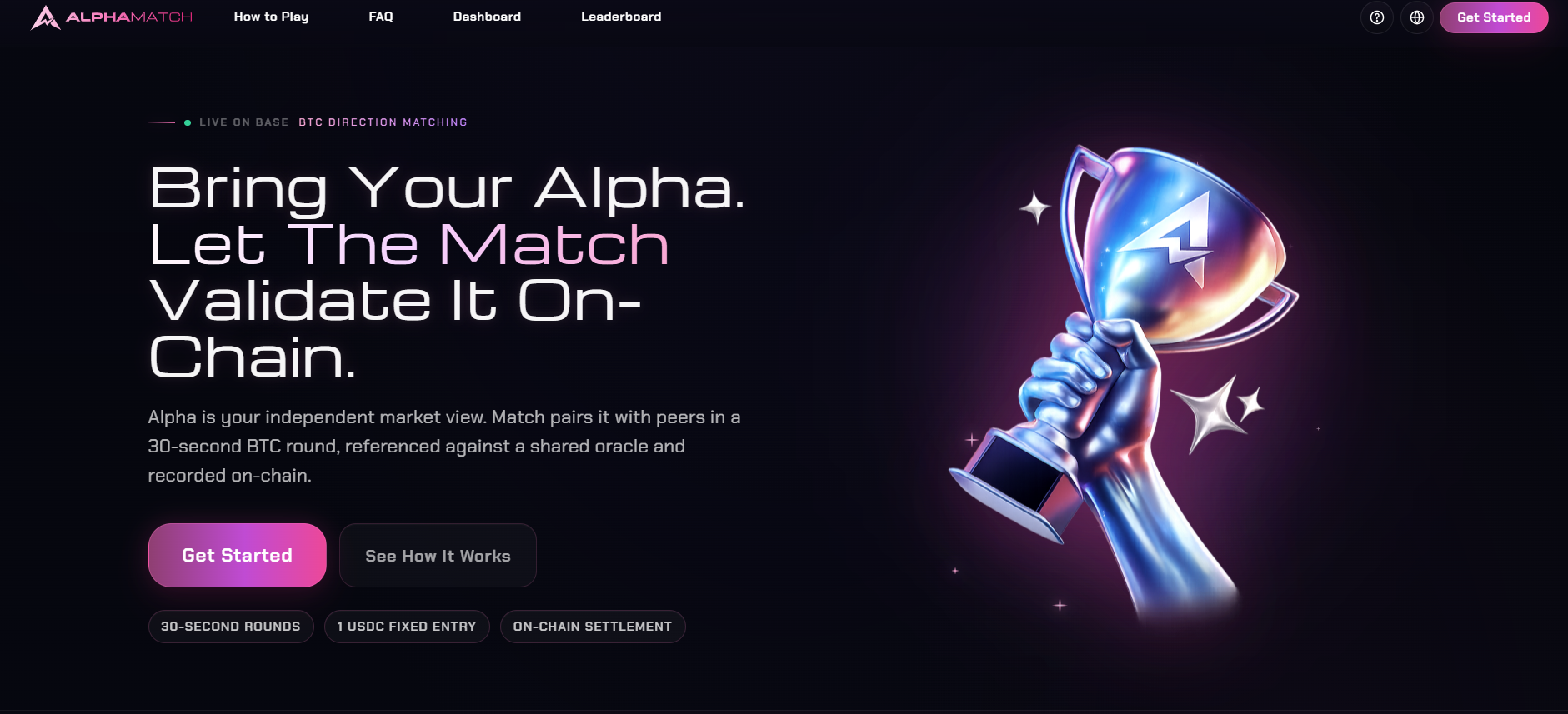 Play AlphaMatch: Fast BTC Prediction Game