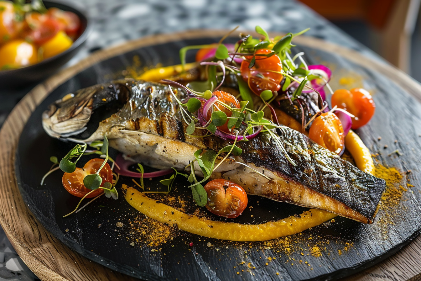 leo 29472 grilled sea bass flavorful professional food photogra 462a5c09 ebe7 4d20 96c1 de3250e47934