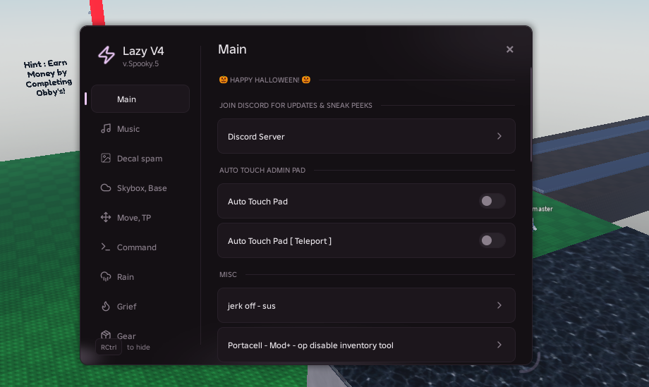 Lazy Script V4 in game