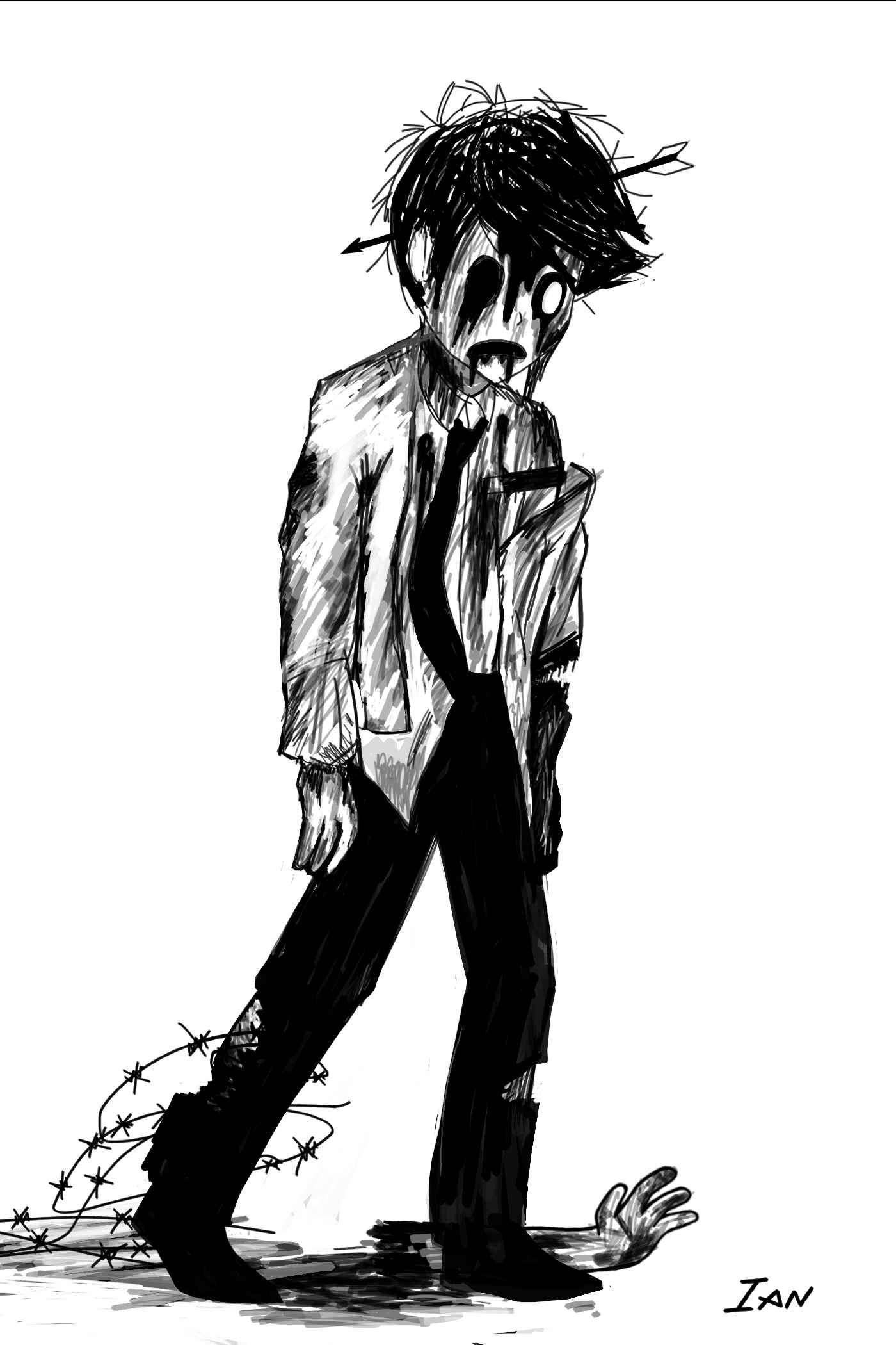 Alive But Dead Inside  Zombie Sketch