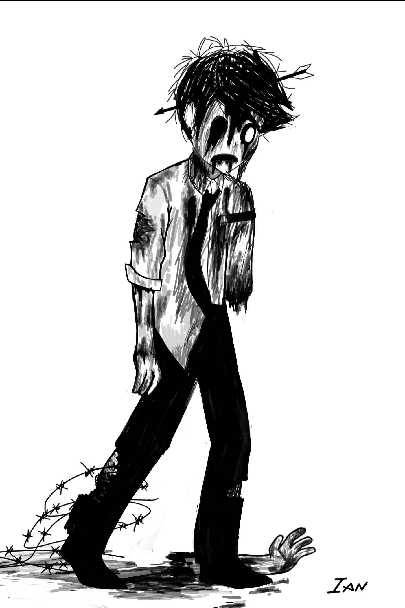 Alive But Dead Inside Zombie Sketch - Image 2