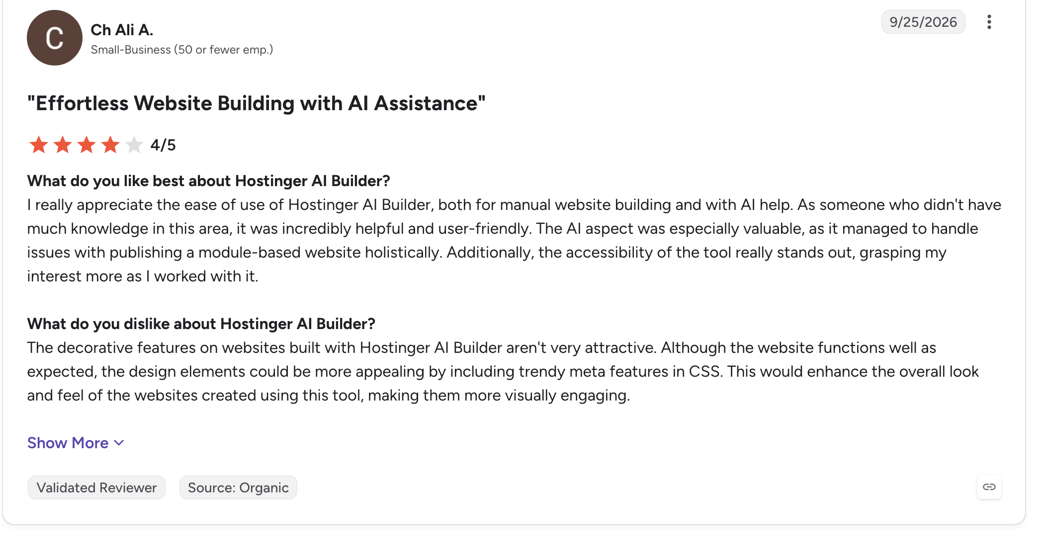 Hostinger AI Builder Challenge Review Winner Announced
