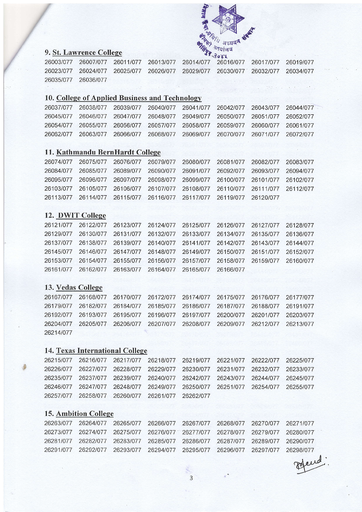 B.Sc.CSIT VIII Semester-2077 Exam Result 3