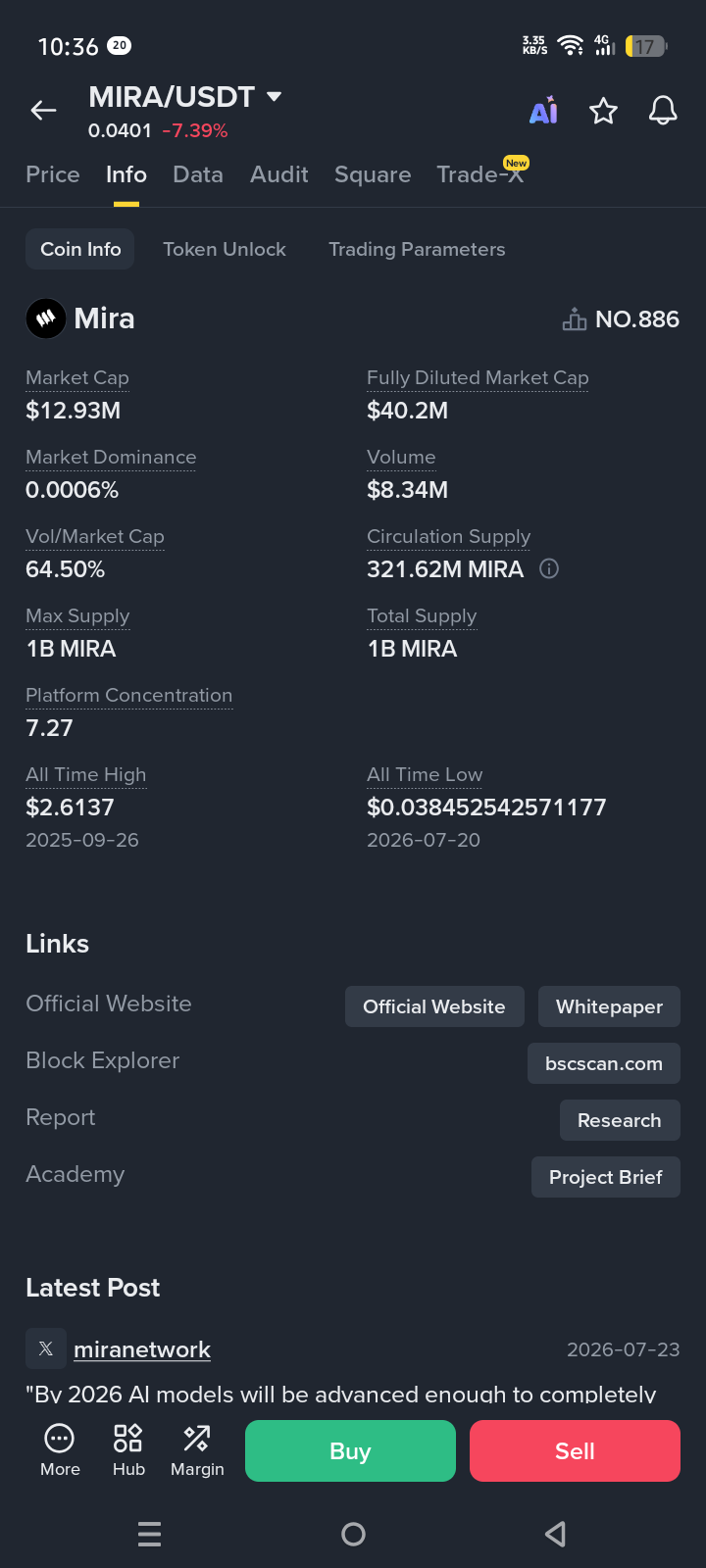 Mine Lumira Coins with Mirex Network