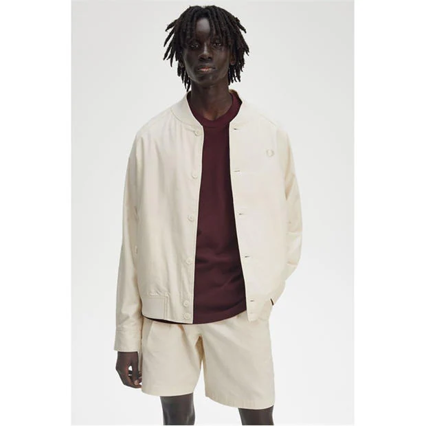 Fred Perry - Men's Twill Tennis Cotton Button Up Varsity Jacket
