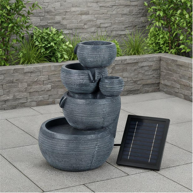Streetwize - Solar Water Feature with Battery Backup - Natural Cascade
