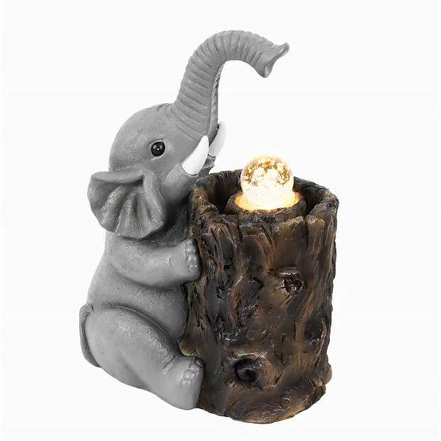 Streetwize - Solar Water Feature with Battery Backup - Elephant with Ball