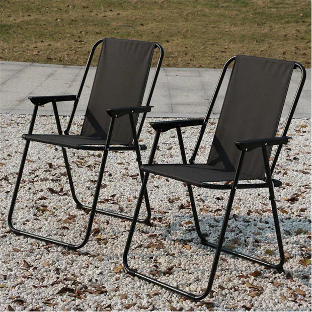 Linea - Set of 2 Modern Folding Metal Water Resistant Garden Chairs