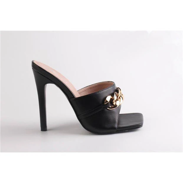 No Doubt - Women's Chain Detail Flat Sandal