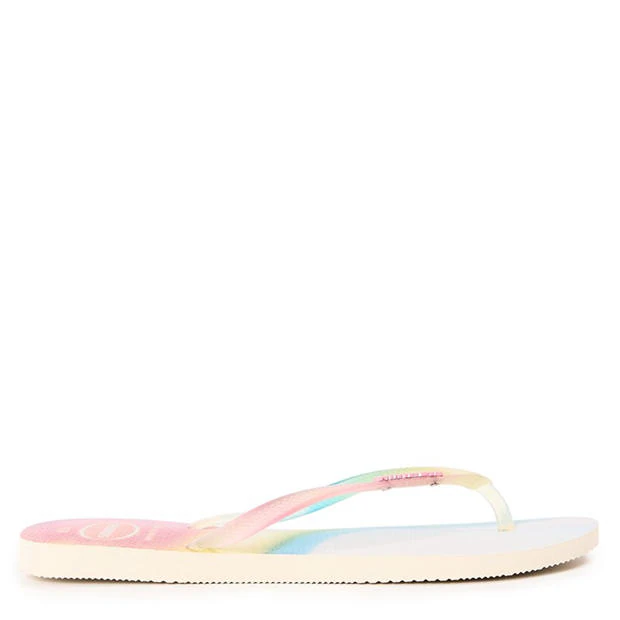 Havaianas - Women's Slim Metallic Rainbow Beige Flip Flops