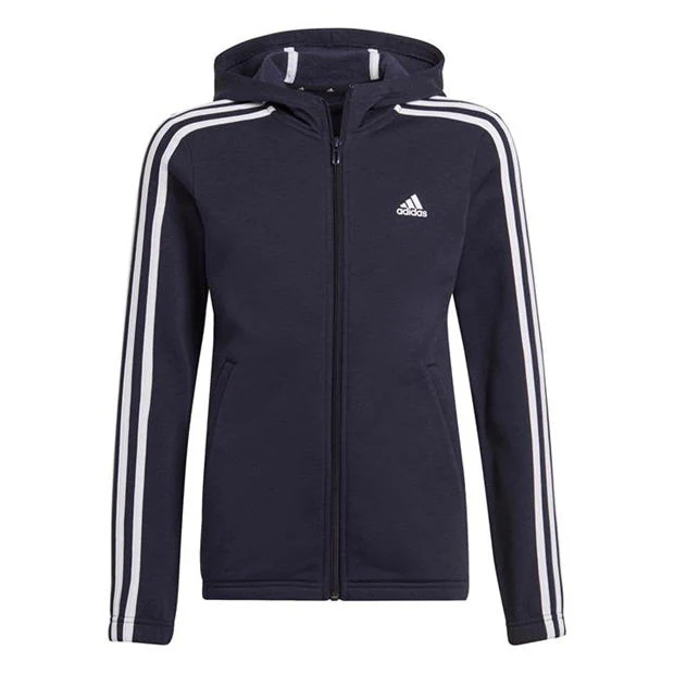 adidas - Essentials Girls 3-Stripes Zip Track Top Hoodie