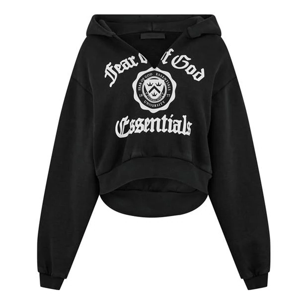 FEAR OF GOD ESSENTIALS - Women's V-Neck Pull Over Relaxed Fit Hoodie
