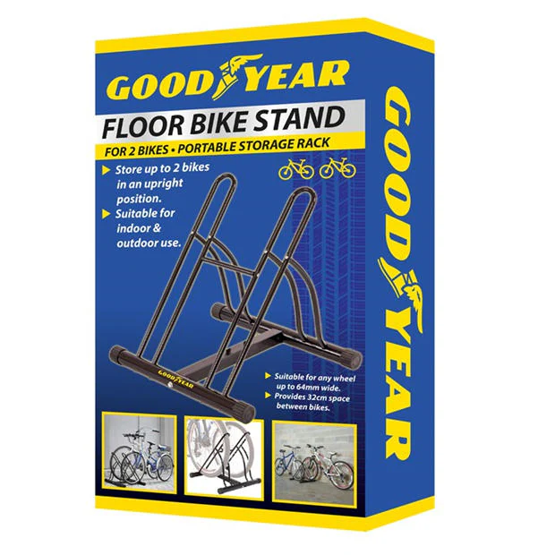 Goodyear - Floor-Mounted Steel Adjustable Dual Bike Workstand