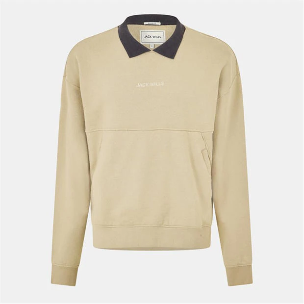 Jack Wills - Men's Twill Collar Crew Sweatshirt