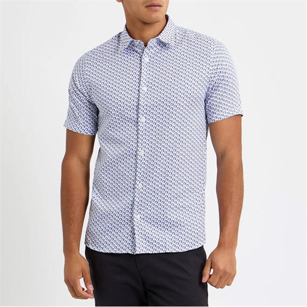 Ted Baker - Men's Geo Short-Sleeve Patterned Shirt