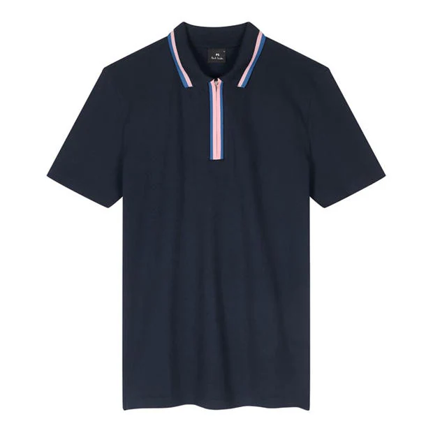 PS Paul Smith - Men's Quarter Zip Short Sleeve Polo Shirt
