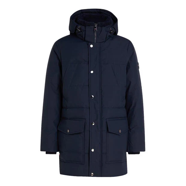 Tommy Hilfiger - Men's Padded Utility DWR Hooded Thigh Length Parka