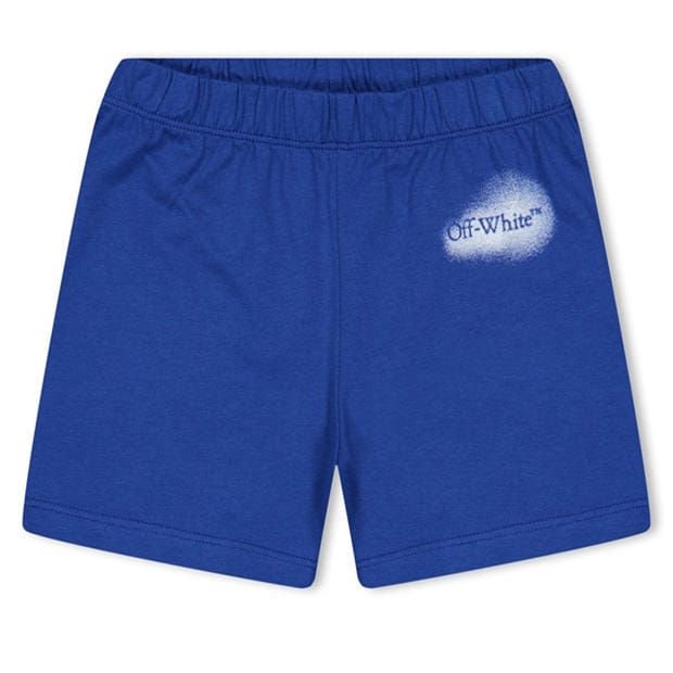 OFF WHITE - Kids Spray Shorts Bold Stencilled Design