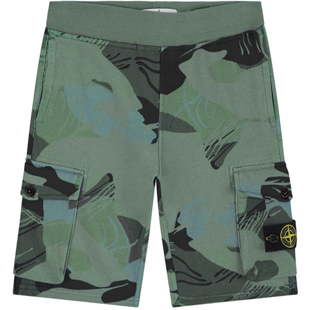 STONE ISLAND - Cargo Sweat Shorts Junior