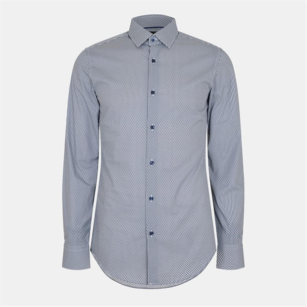 Boss - Men's H-Hank Patterned Short Sleeve Kent Collar Shirt