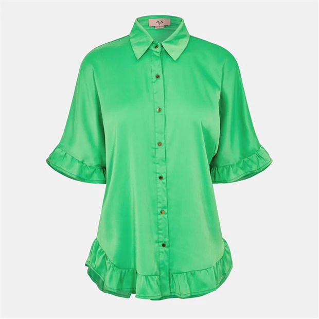 AX Paris - Frill Detail Gold Button Front Shirt