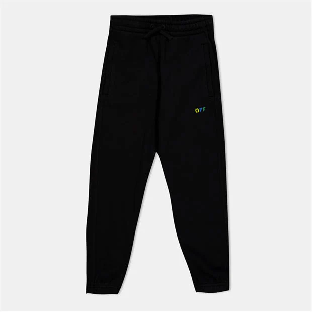 OFF WHITE - Kids Closed Hem Fleece Jogging Bottoms