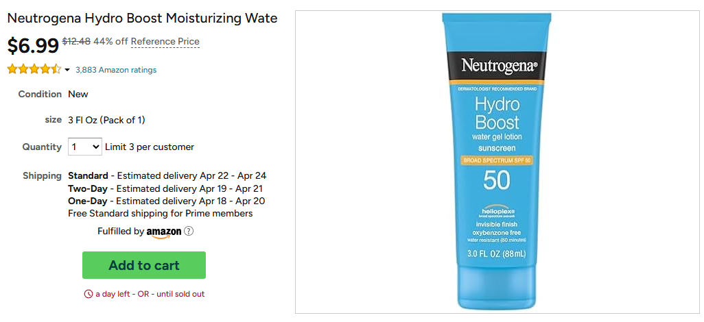 Neutrogena Hydro Boost Moisturizing Wate
