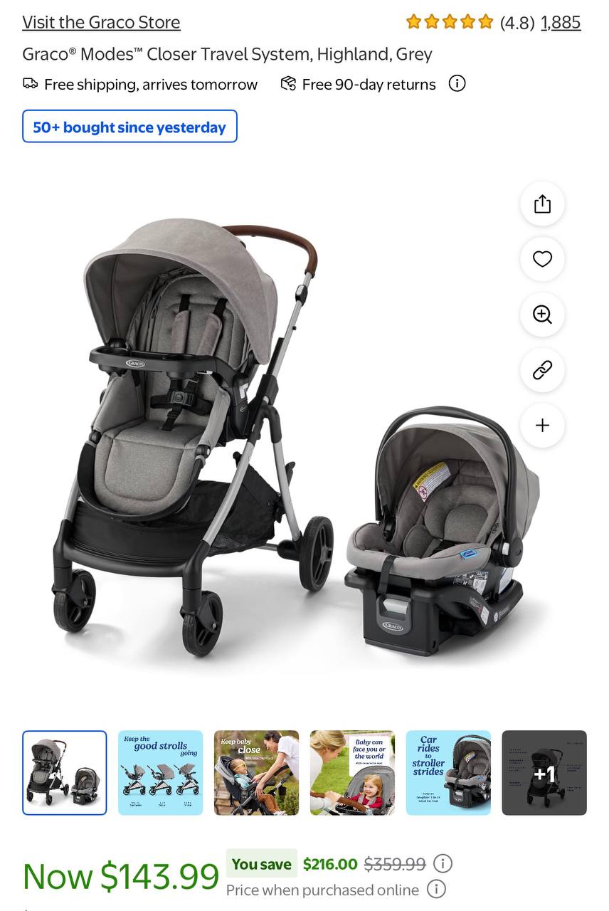 Graco® Modes™ Closer Travel System, Highland, Grey