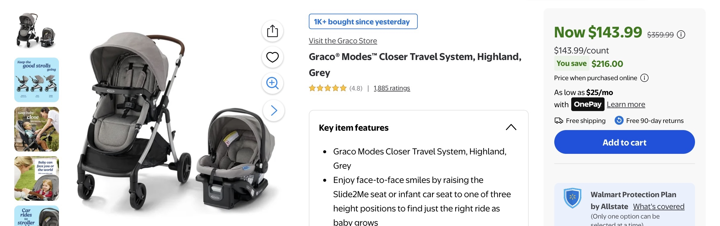 Graco® Modes™ Closer Travel System, Highland, Grey