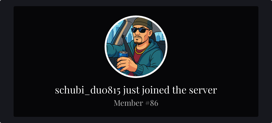 Hey @SchubiDu, welcome to **RebelHub Community**! ![card.png](https://cdn.discordapp.com/attachments/1423972945591664712/1462150482259611740/card.png?ex=69de8640&is=69dd34c0&hm=ea7932f434067dfe93e5b91e43941ad49b0eb5e654acb975f5cf9c98b85b2c9d&)