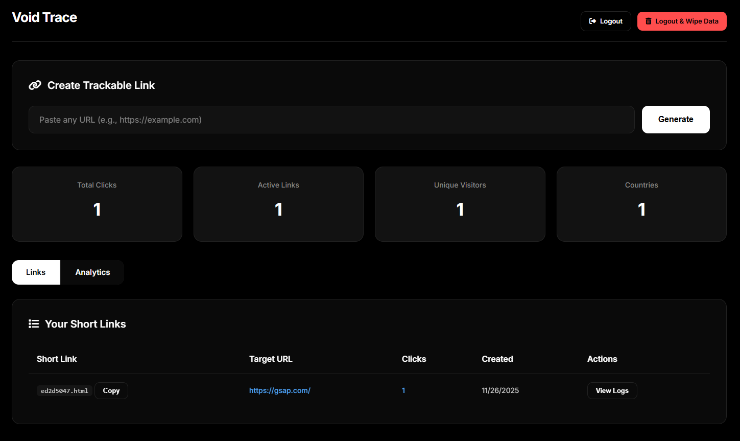 Log IP, device details, browser/OS, time and geo‑location using a link.