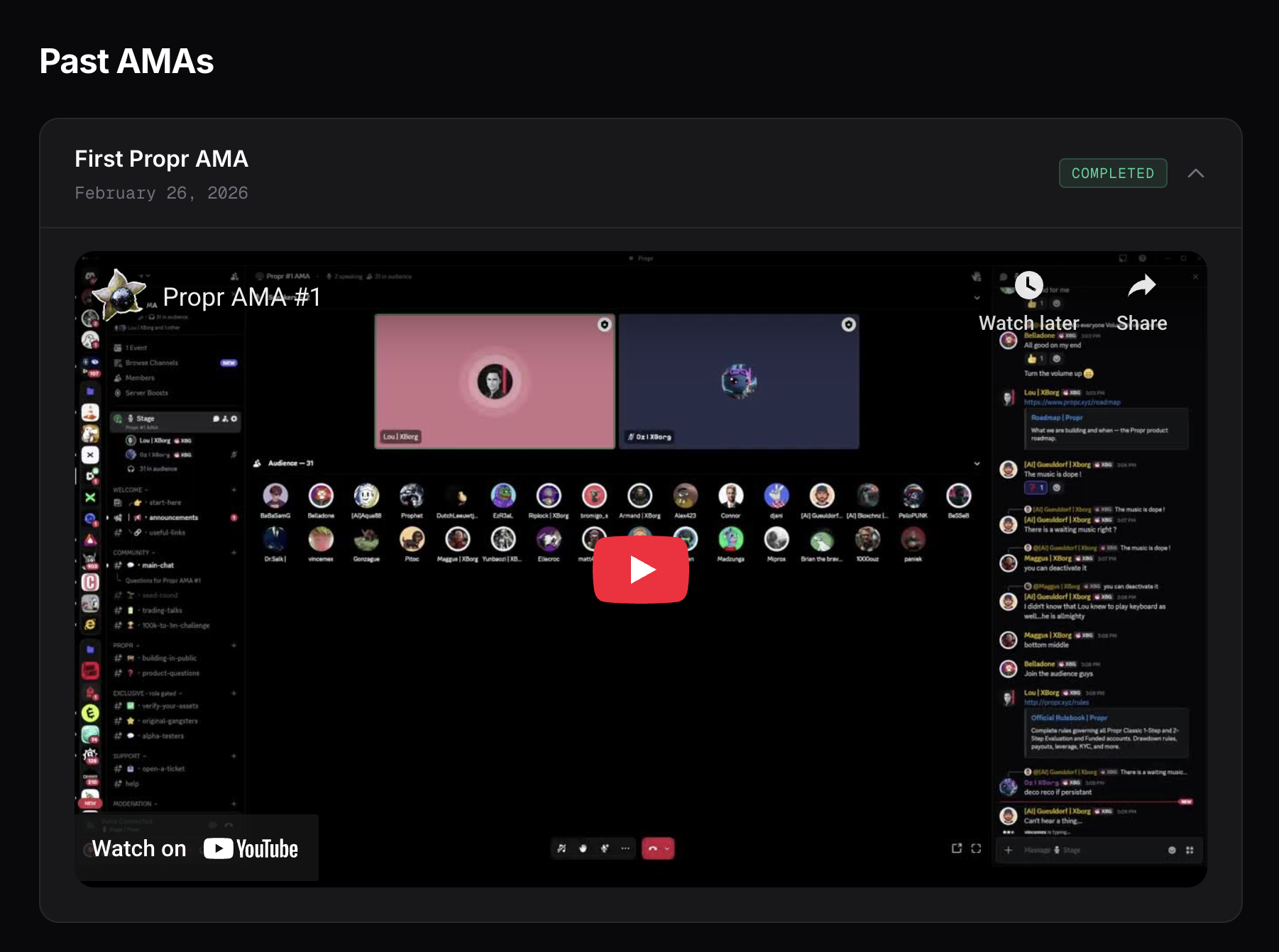 Propr AMA Recording Available Watch Now