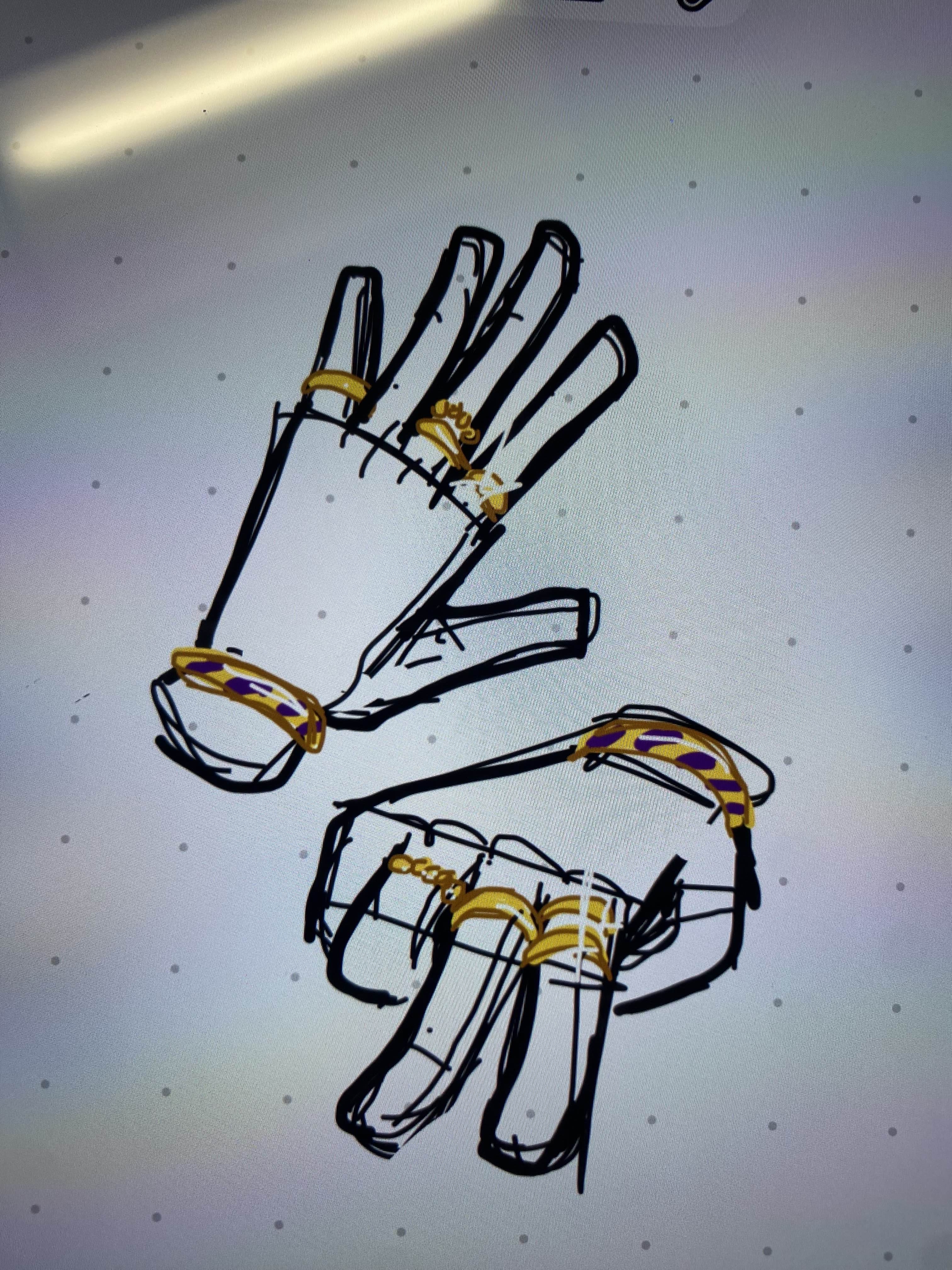 Lefty and Righty with the rings and bracelets on