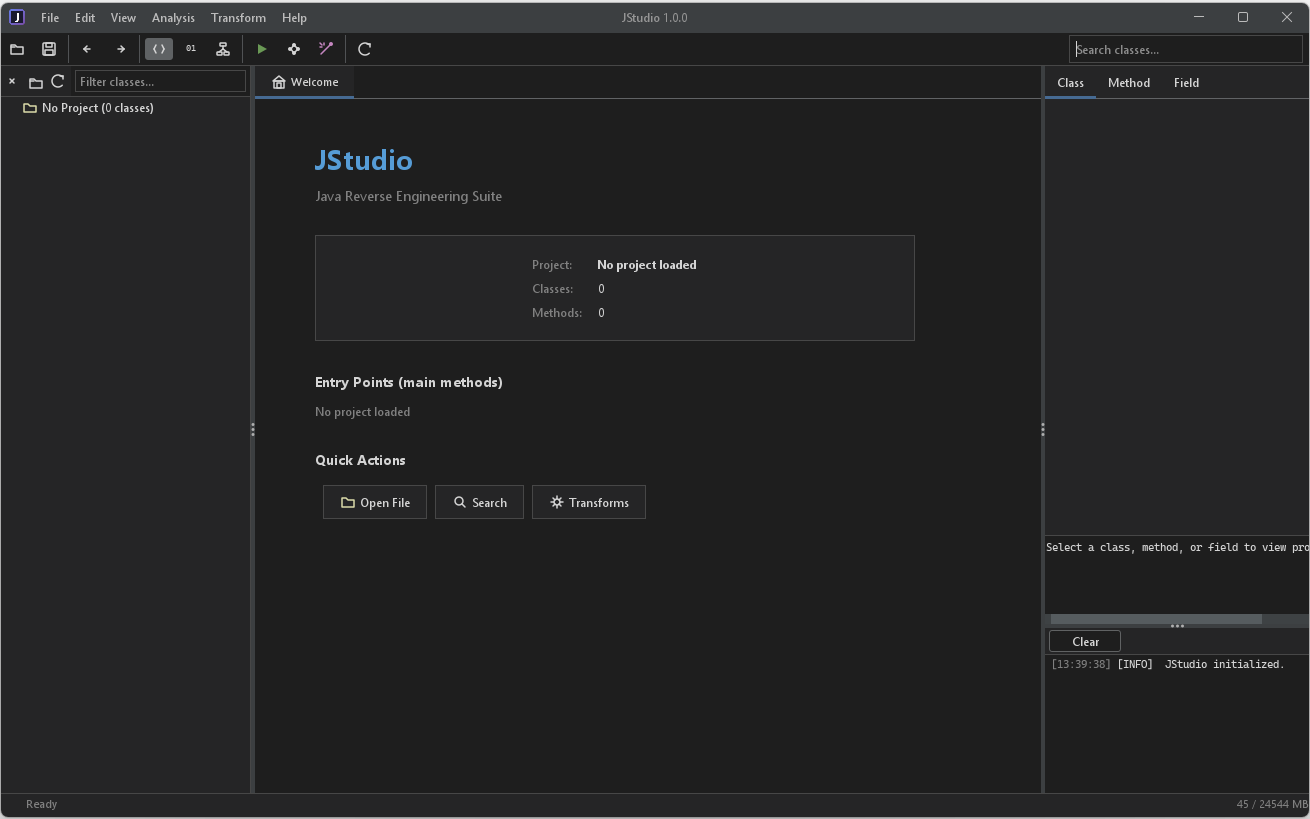 JStudio - A Java reverse engineering and static analysis IDE