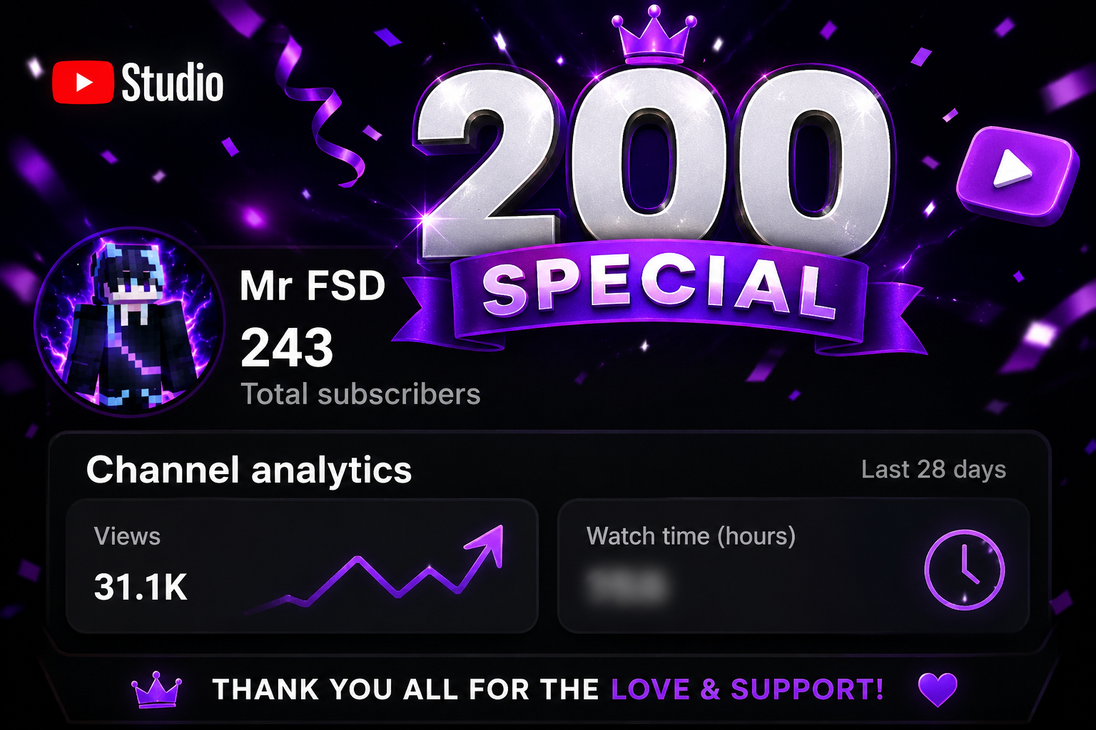 200+ Subscribers Celebration — Mr_FSD Community