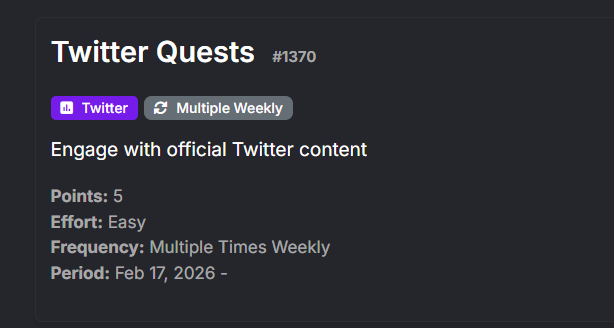 Reset Custom Points Name for Twitter Quests