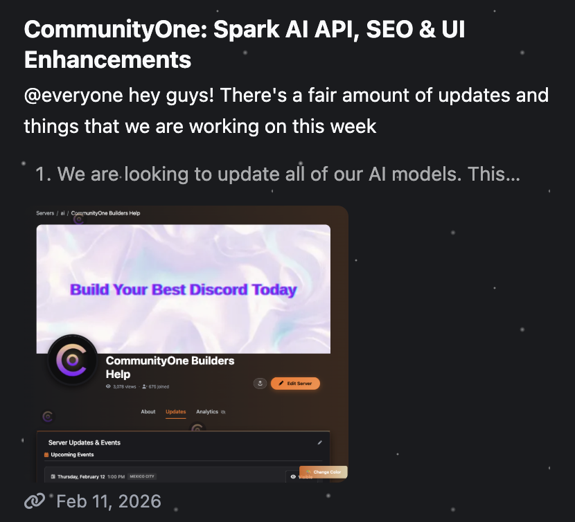 New UI for the update feed