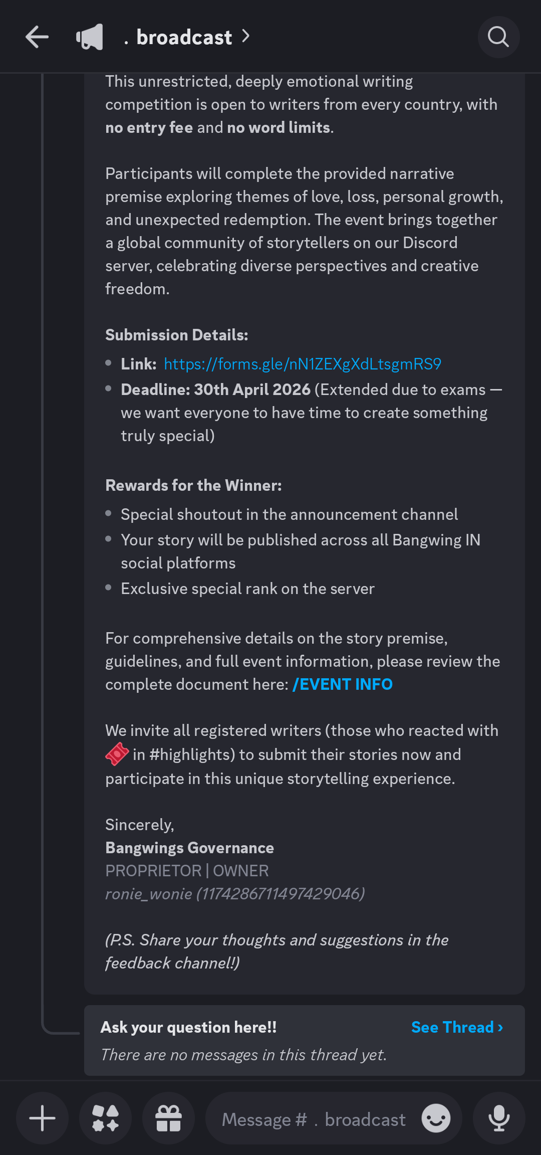 CommunityOne Announcement Webhook Issue - Image 2
