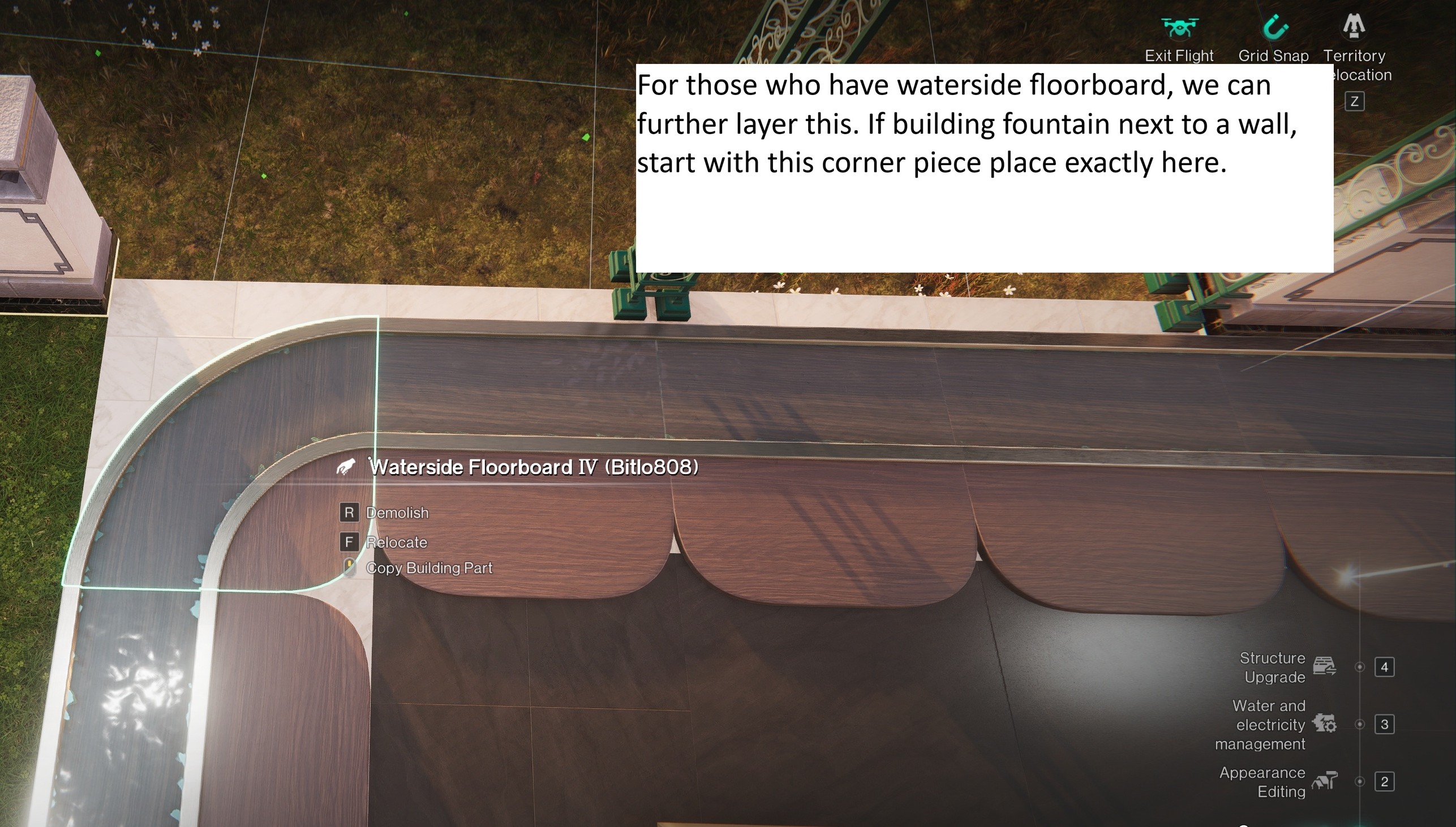 How to build a layered fountain with Frostspring Lotus, Water Feature, Torrent Bastion (part 2)
