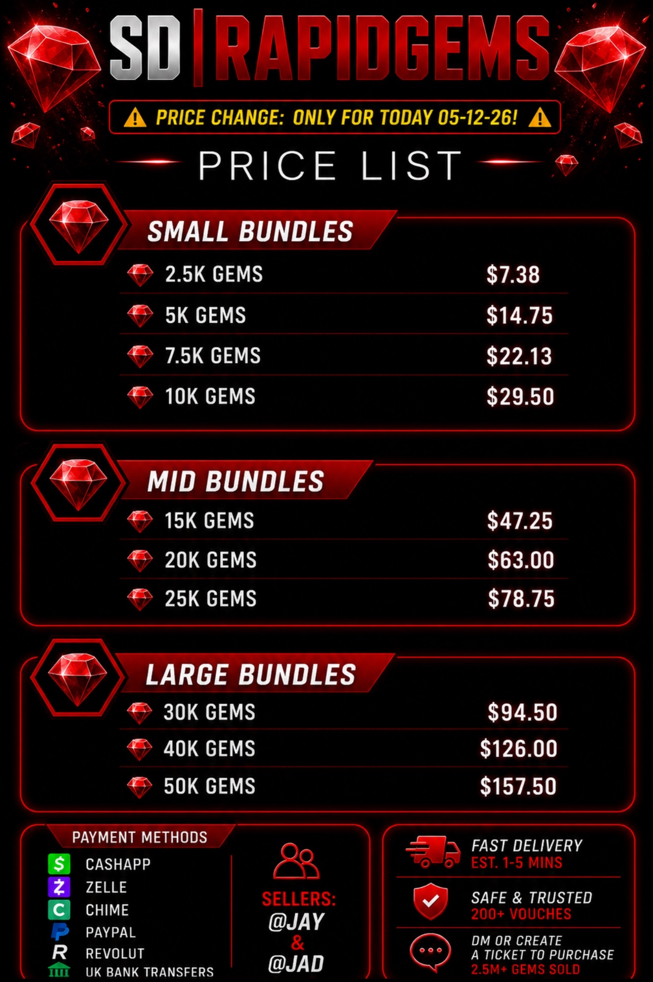 SD | RapidGems Restocked 222k Gems