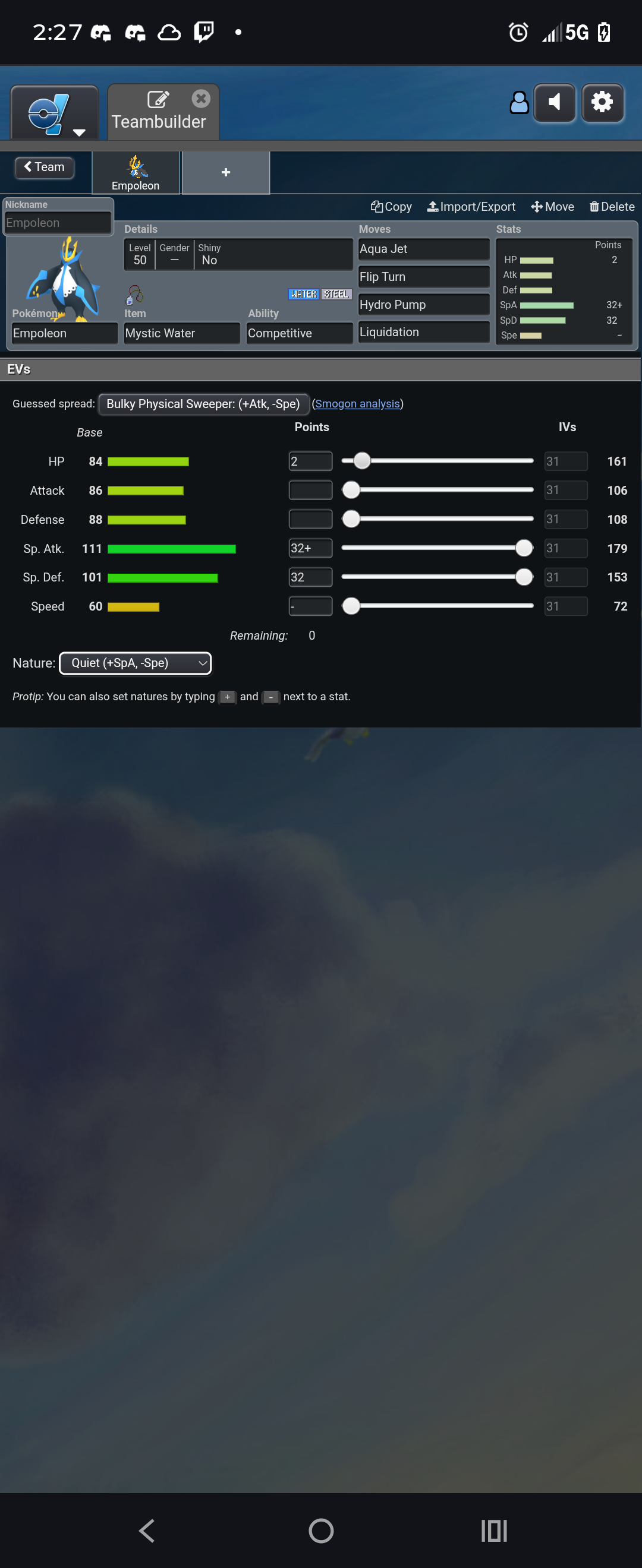 Team Building: Drampa TR and Weather Options